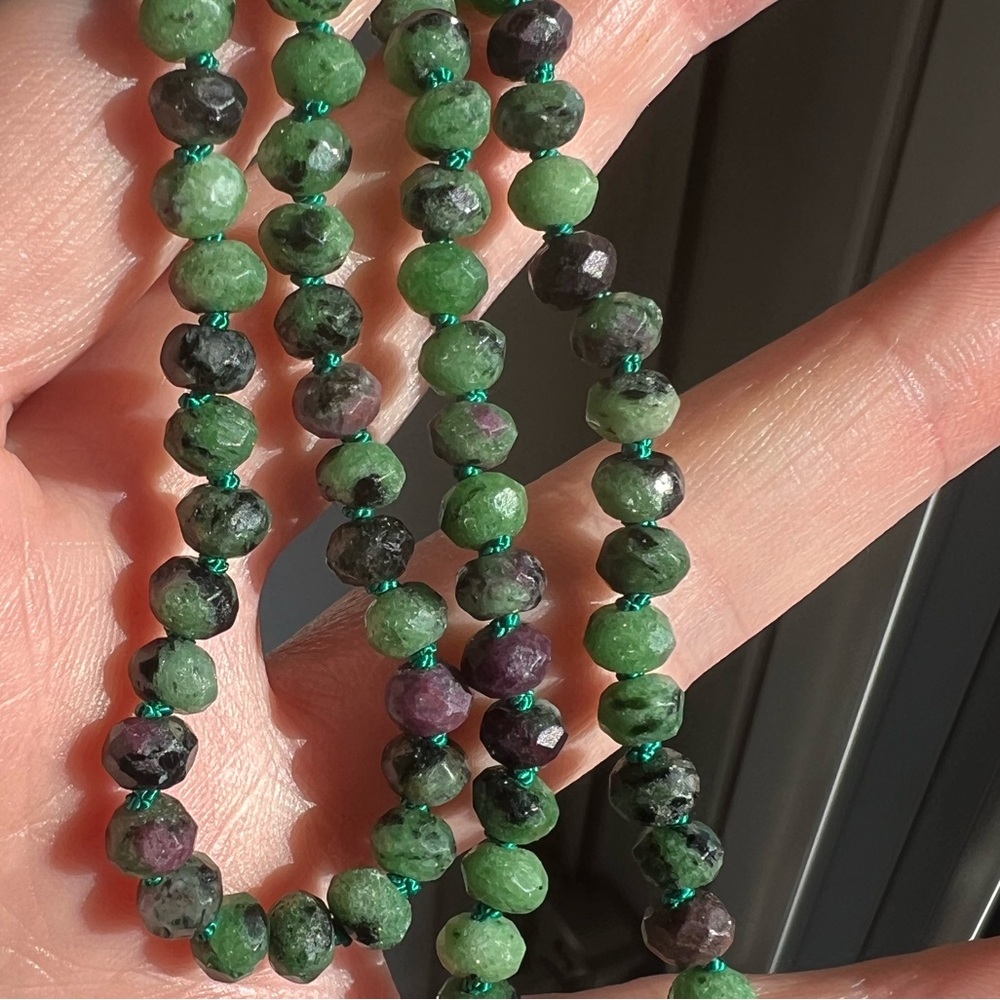 Ruby Zoisite Hand-Knotted Strand - image 4